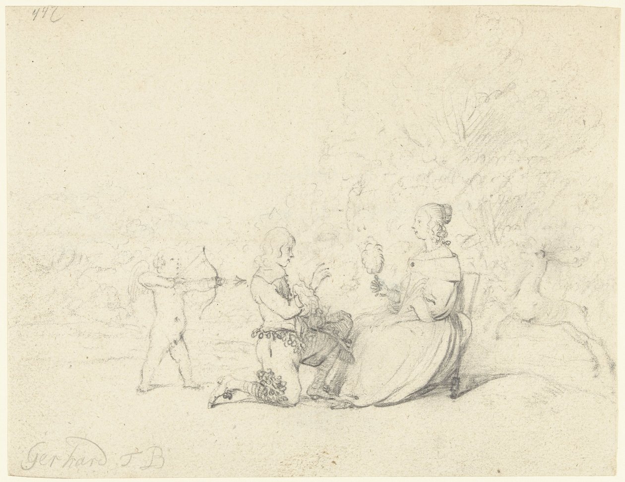 Signore inginocchiato davanti a una dama da Gerard ter Borch (II)