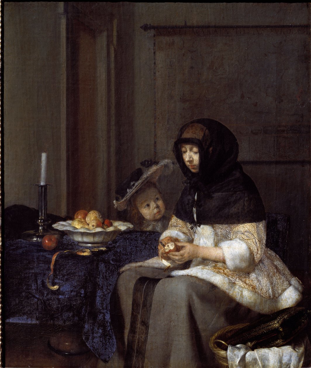 Una madre che sbuccia una mela da Gerard ter Borch