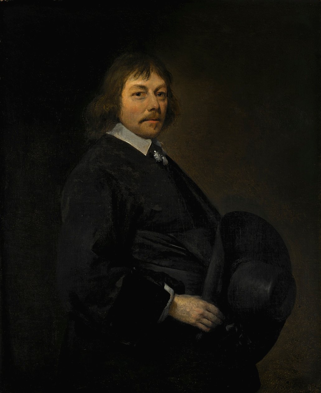 Ritratto di uomo con cappello in mano da Gerard ter Borch