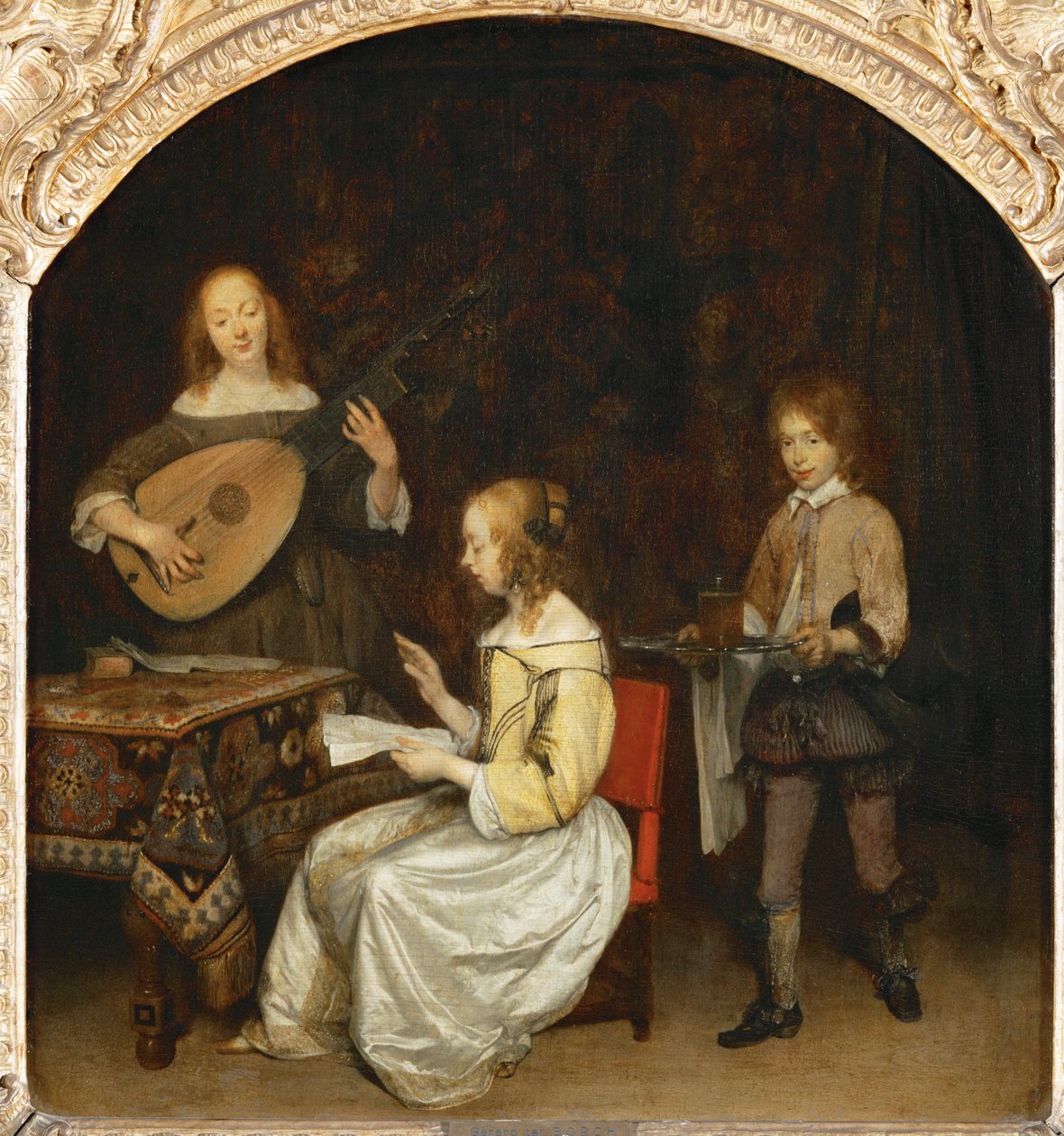 Il concerto: cantante e suonatore di tiorba ... da Gerard ter Borch or Terborch