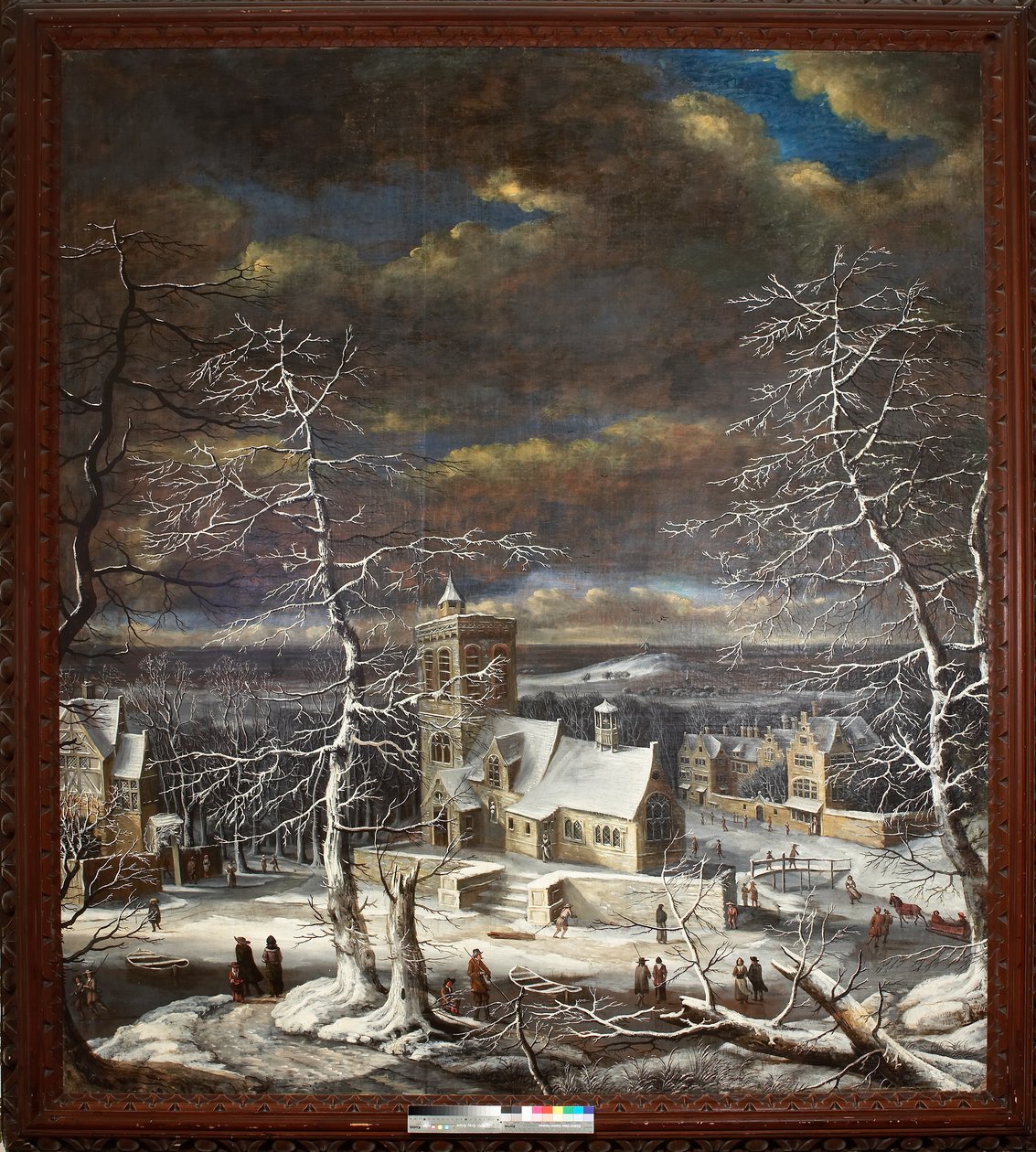 Un Villaggio in Inverno con Figure sul Ghiaccio da Gerard van Edema