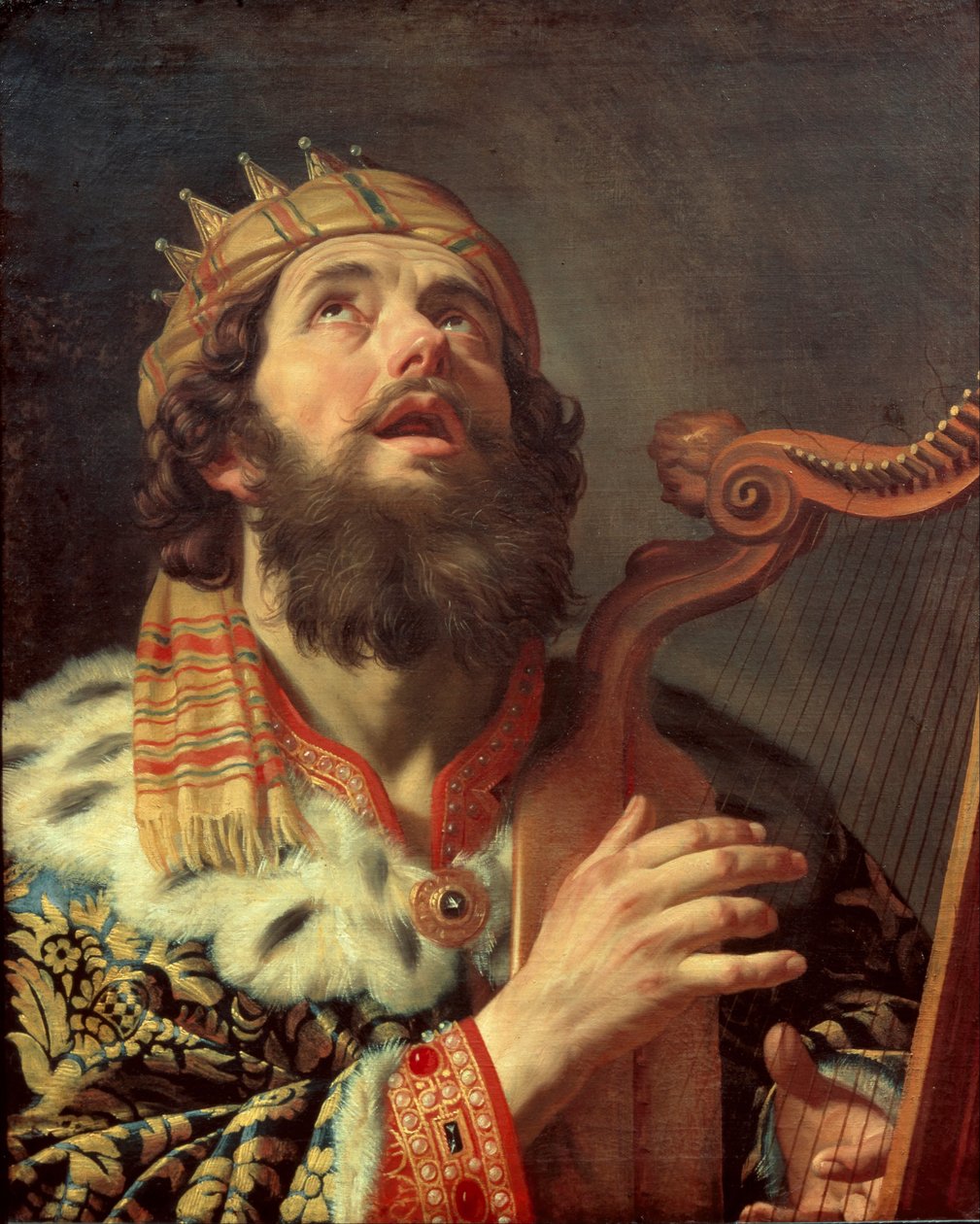 Olandese: Harpspelende koning David Re Davide che suona l