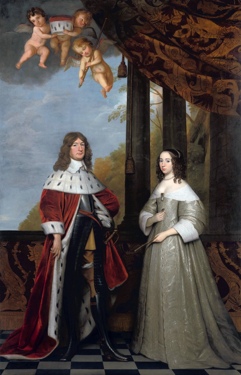 Ritratto di Federico Guglielmo, Elettore di Brandeburgo, e di sua moglie Luisa Henriette, Contessa di Orange-Nassau da Gerard van Honthorst