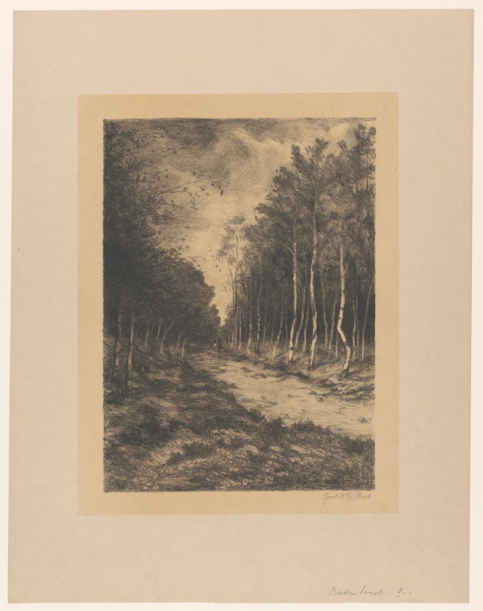Sentiero nel bosco con due cavalieri da Gerarda Wilhelmina ten Hoet (signed by artist)