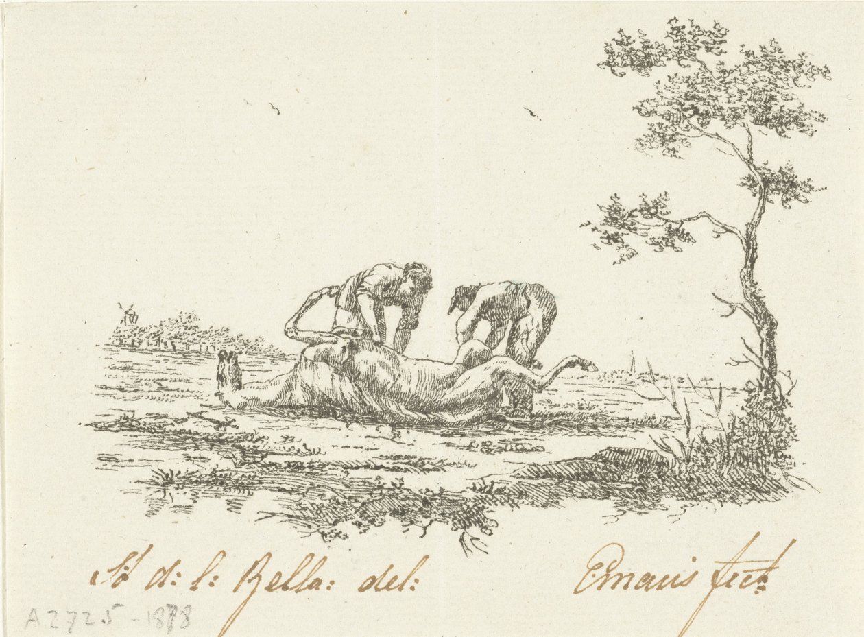 Due scuoiatori di cavalli da Gerardus Emaus de Micault (signed by artist)