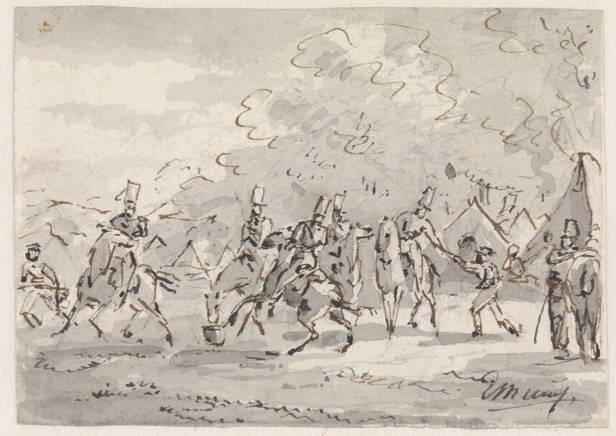 Cavalleria presso un accampamento da Gerardus Emaus de Micault