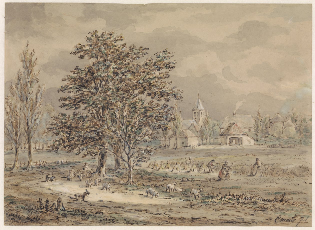 Veduta del villaggio di Zoelmond da Gerardus Emaus de Micault