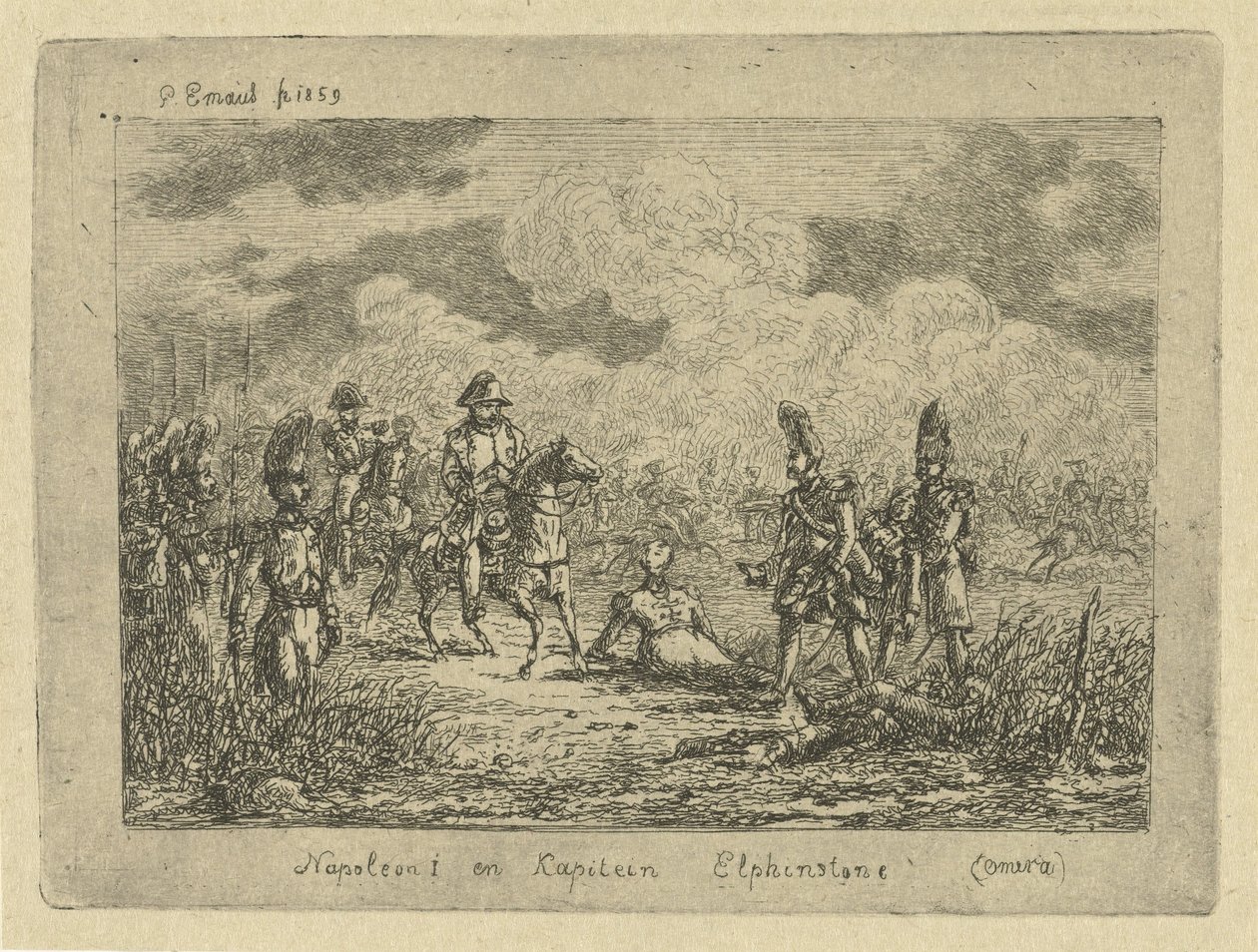 Napoleone presso soldati caduti da Gerardus Emaus de Micault