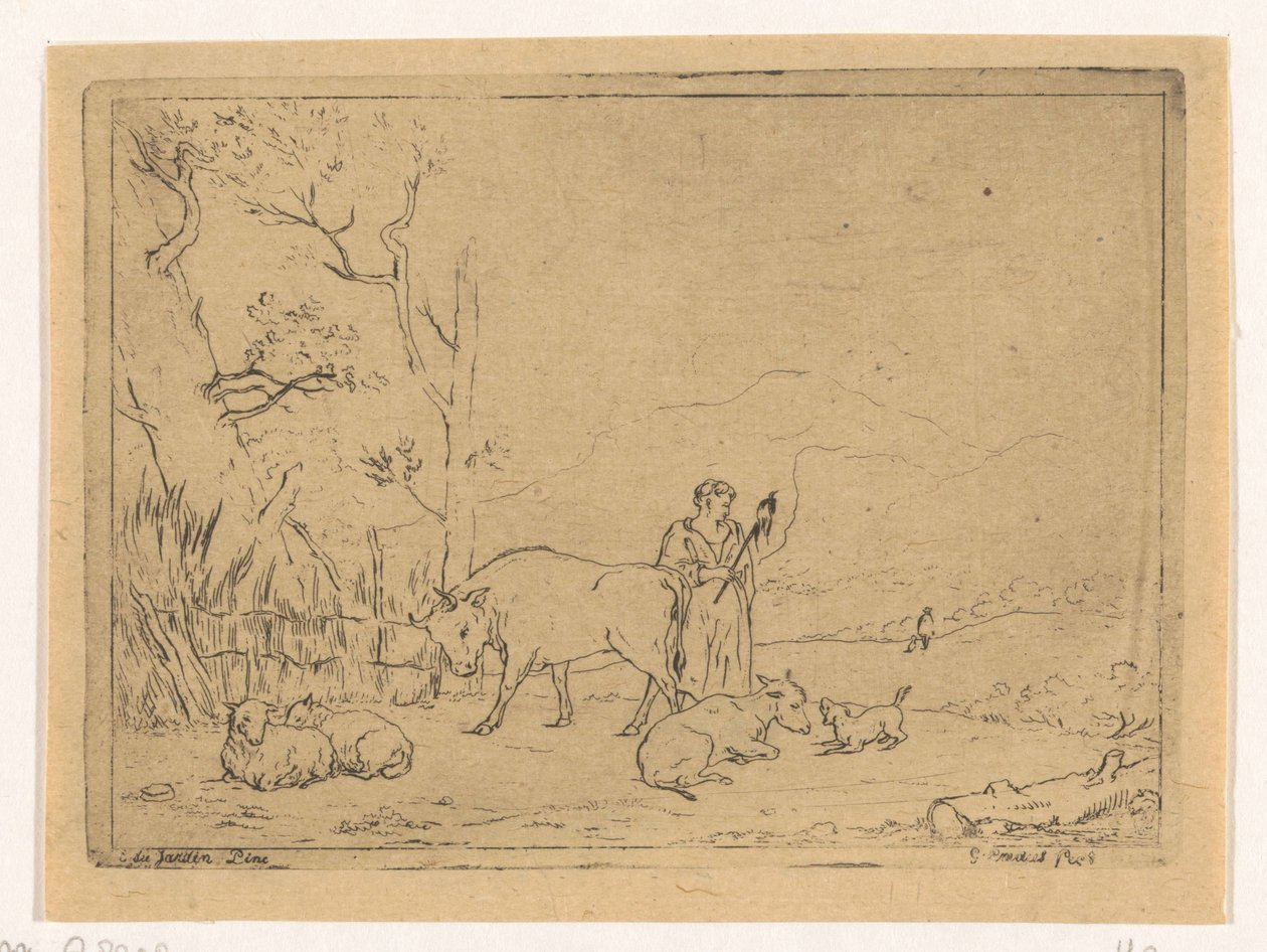 Pastorella che fila da Gerardus Emaus de Micault