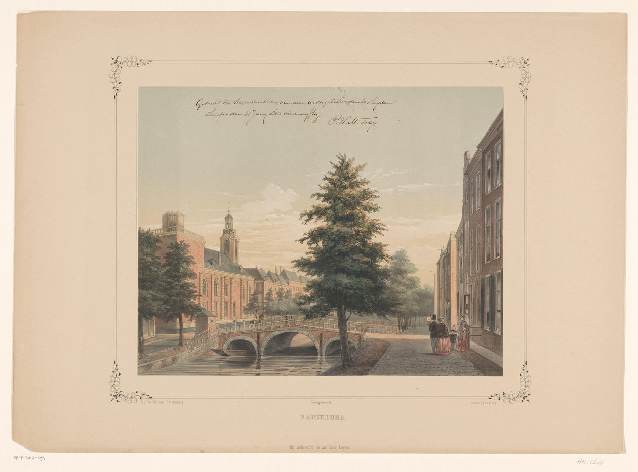 Veduta del Rapenburg a Leida da Gerardus Johannes Bos