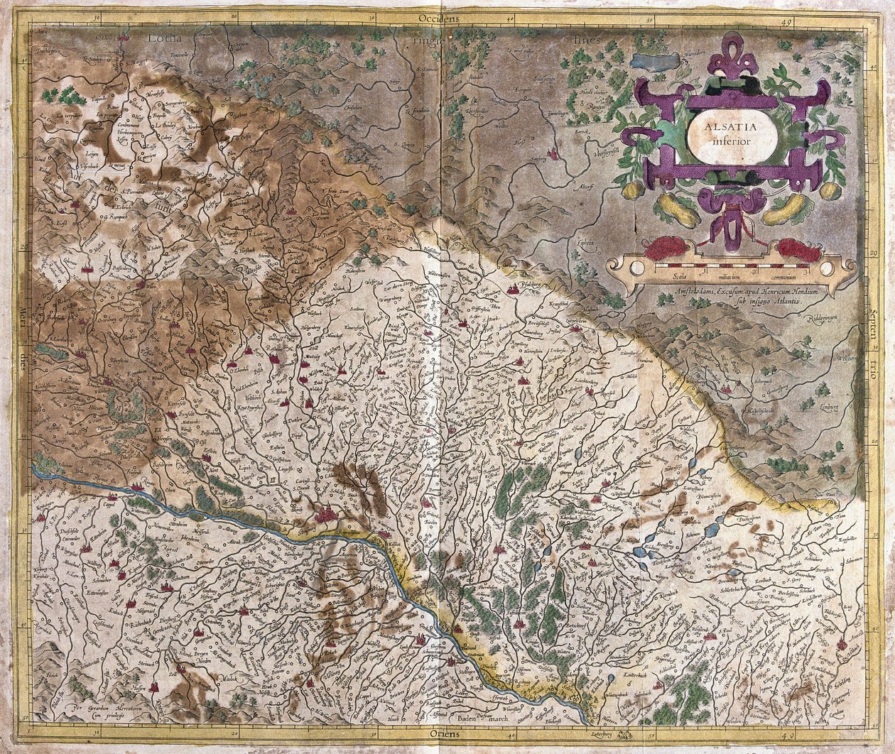 Alsazia, Francia (incisione) da Gerardus Mercator