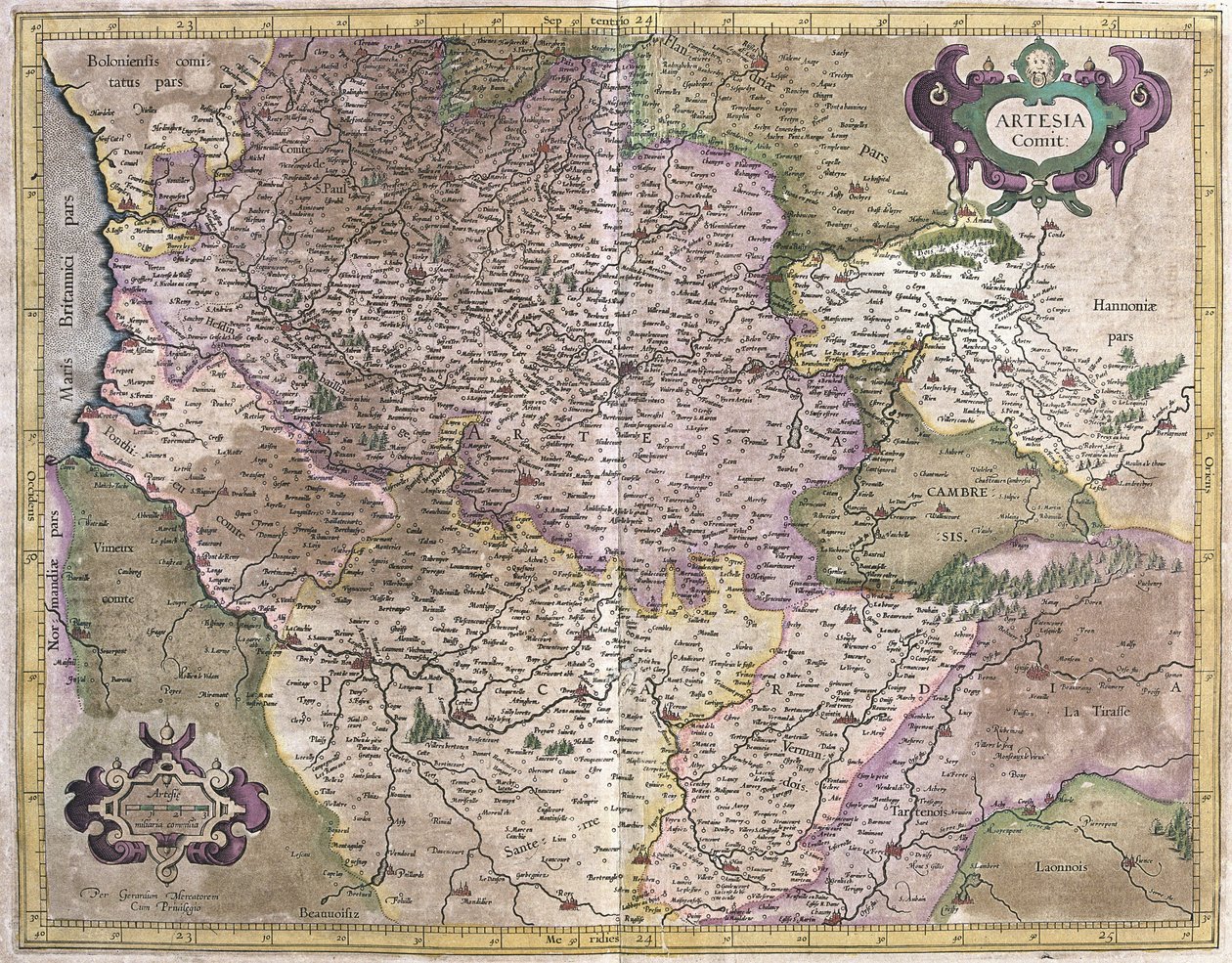 Artois, Francia (incisione) da Gerardus Mercator