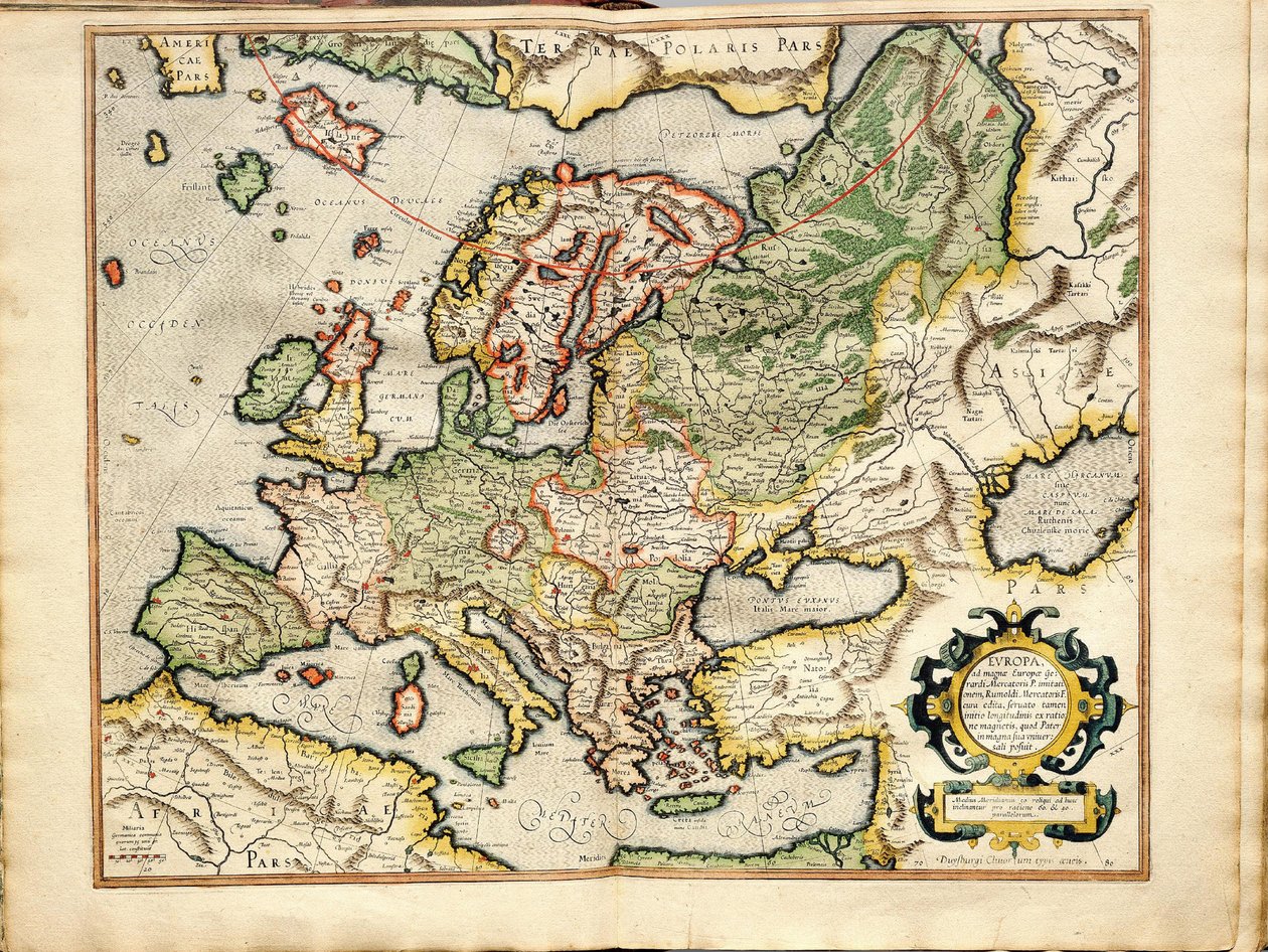 Atlas sive Cosmographicae Meditationes de Fabrica Mundi et Fabricati Fugura Europe: Livonia, Russia da Gerardus Mercator