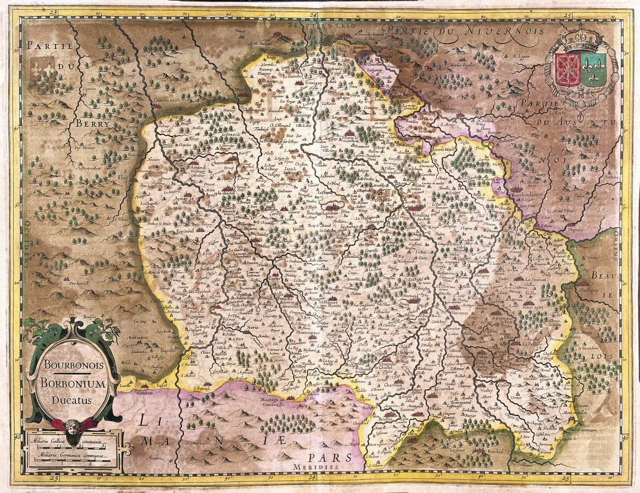 Bourbonnais, Francia (incisione) da Gerardus Mercator