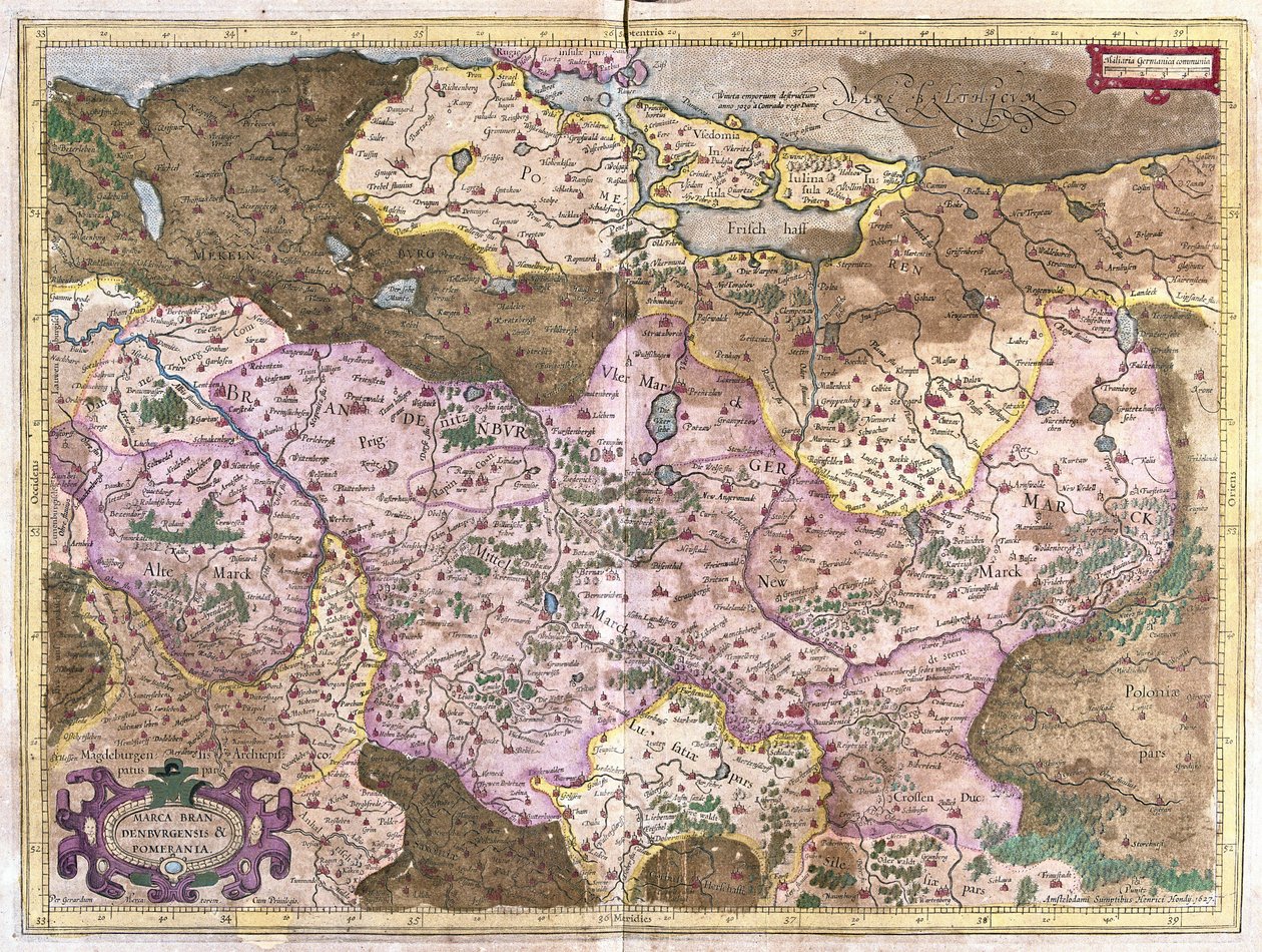 Brandeburgo e Berlino, Germania (incisione) da Gerardus Mercator
