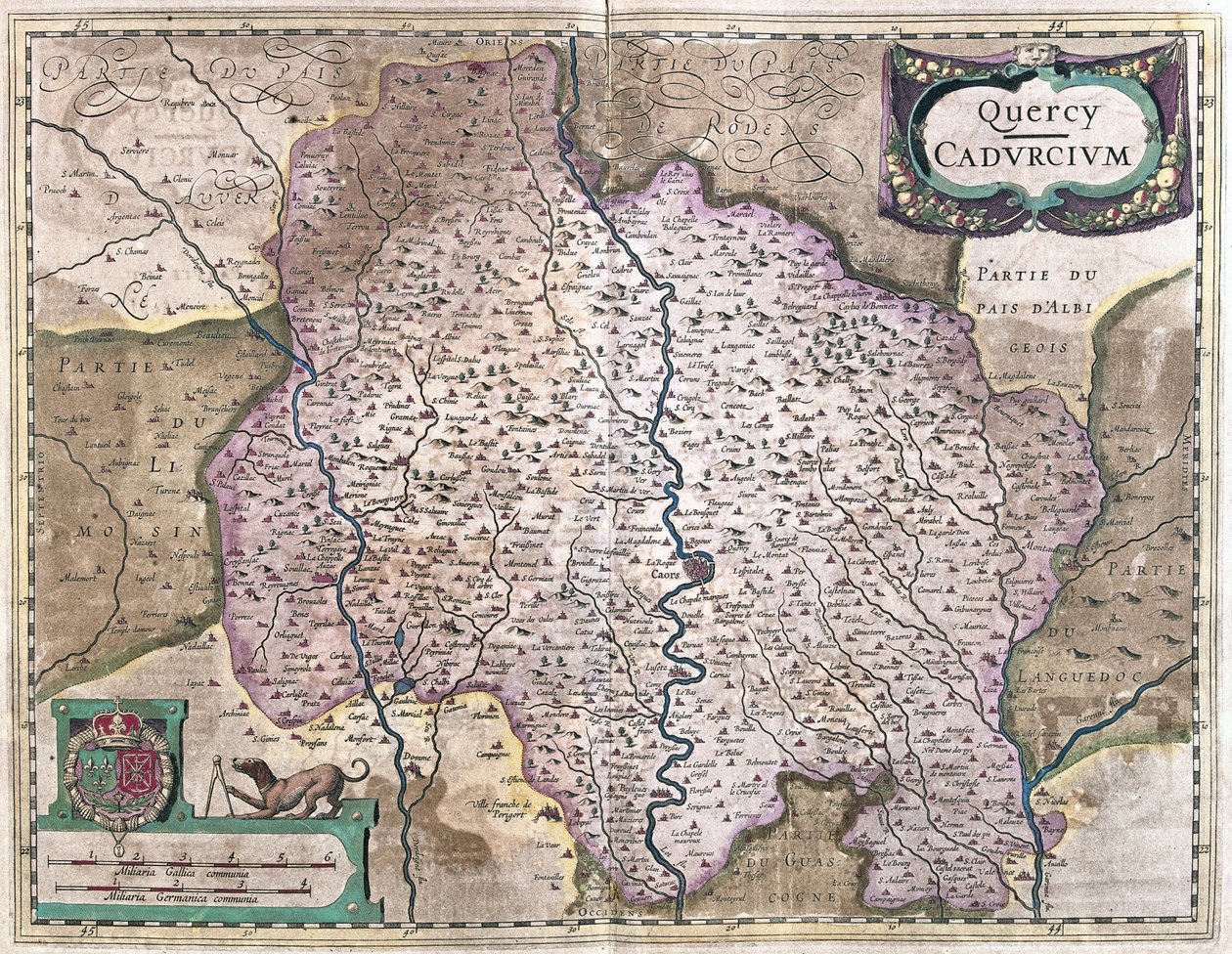 Cahors, Francia (incisione) da Gerardus Mercator