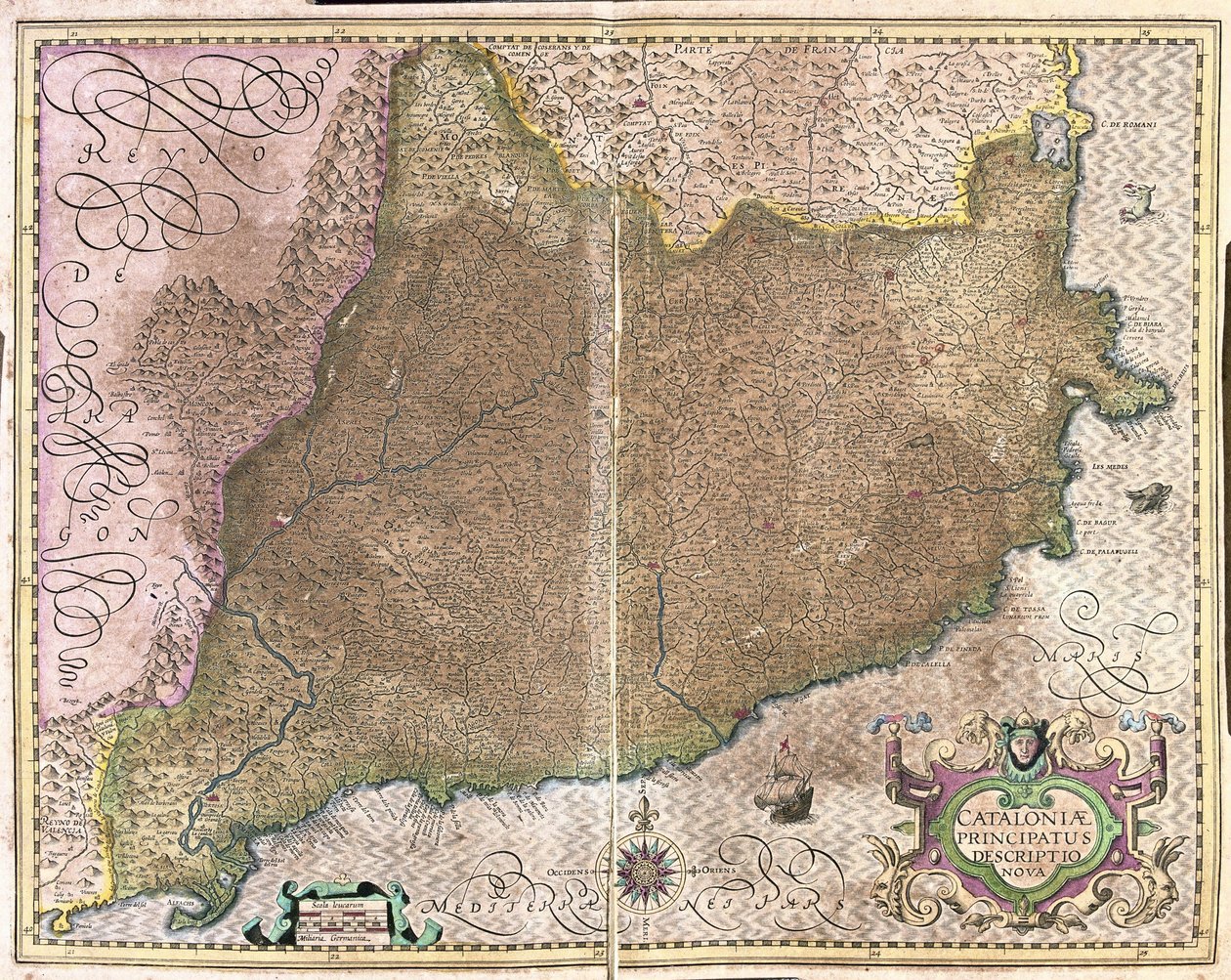 Catalogna, Spagna (incisione) da Gerardus Mercator