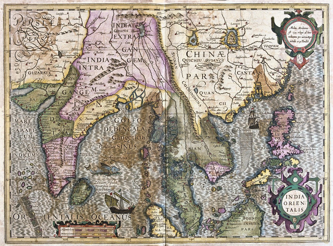 India orientale (incisione) da Gerardus Mercator