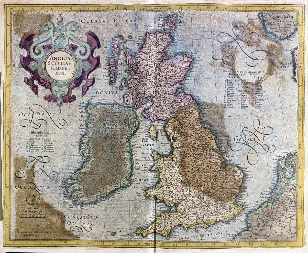 Inghilterra, Scozia e Irlanda da Gerardus Mercator