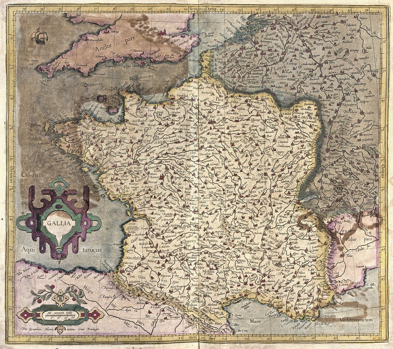 Francia da Gerardus Mercator