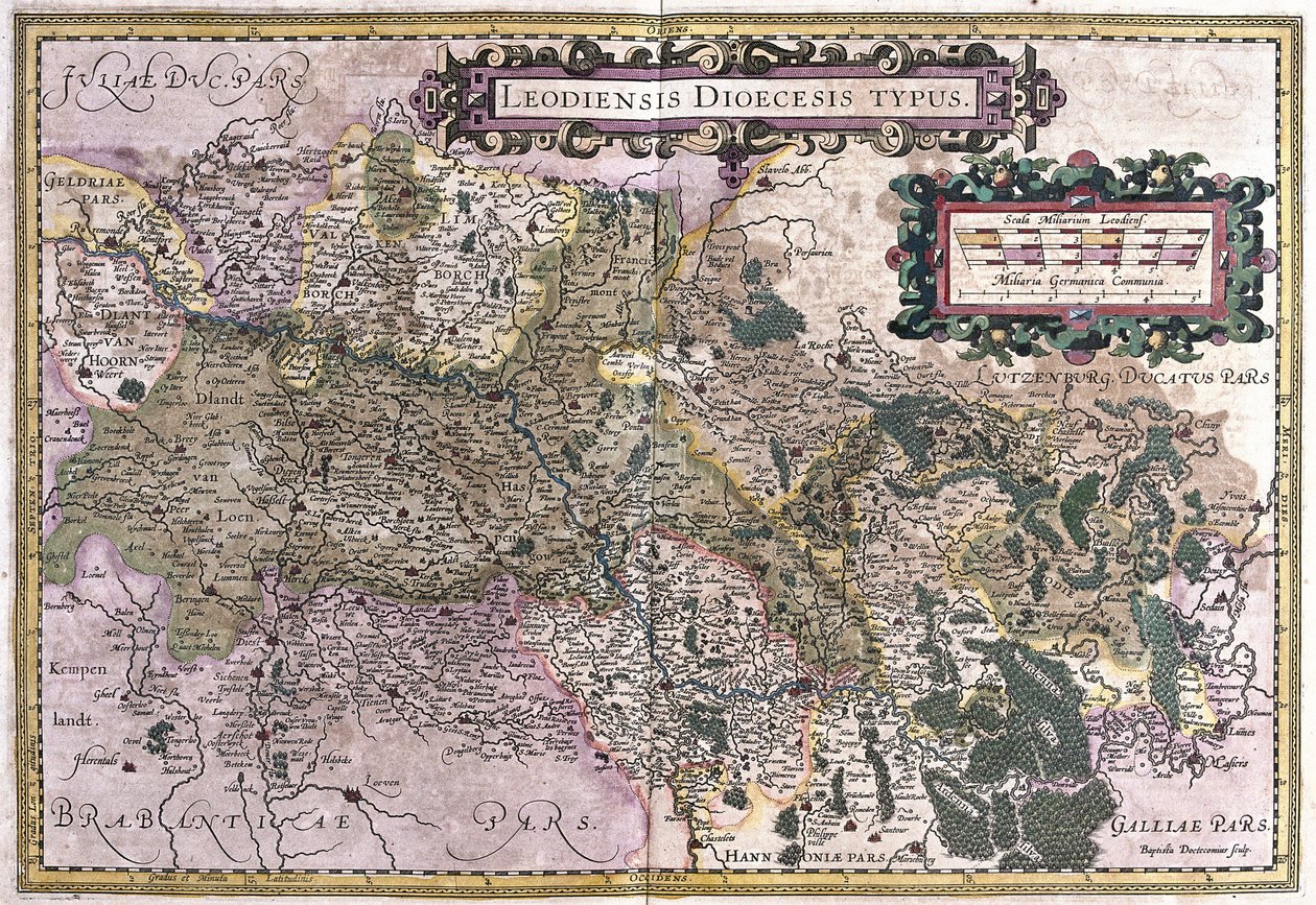 Liegi, Belgio (incisione) da Gerardus Mercator