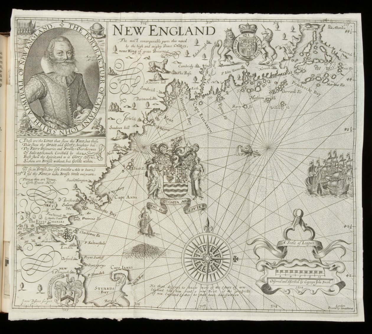 Mappa del New England, da Historia Mundi: o Atlante di Mercatore, Londra, 1635 da Gerardus Mercator