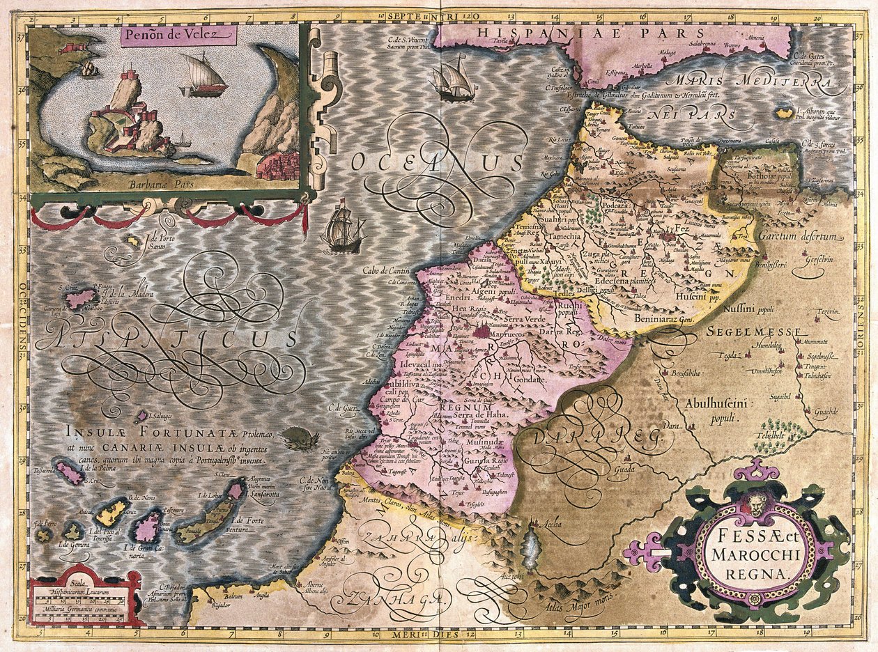 Africa nord-occidentale con le Canarie (incisione) da Gerardus Mercator