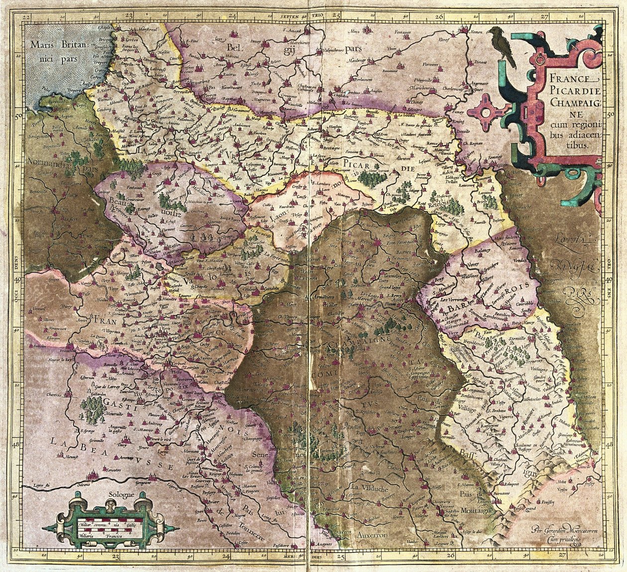 Piccardia, Champagne, Francia da Gerardus Mercator