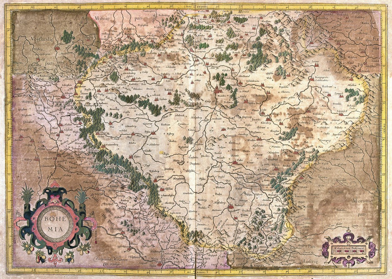 Praga, Repubblica Ceca (incisione) da Gerardus Mercator