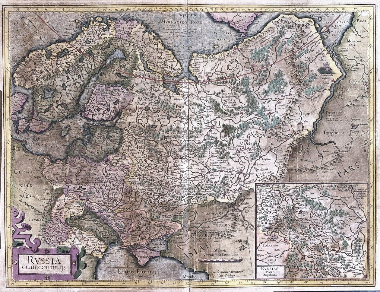 Russia (incisione) da Gerardus Mercator