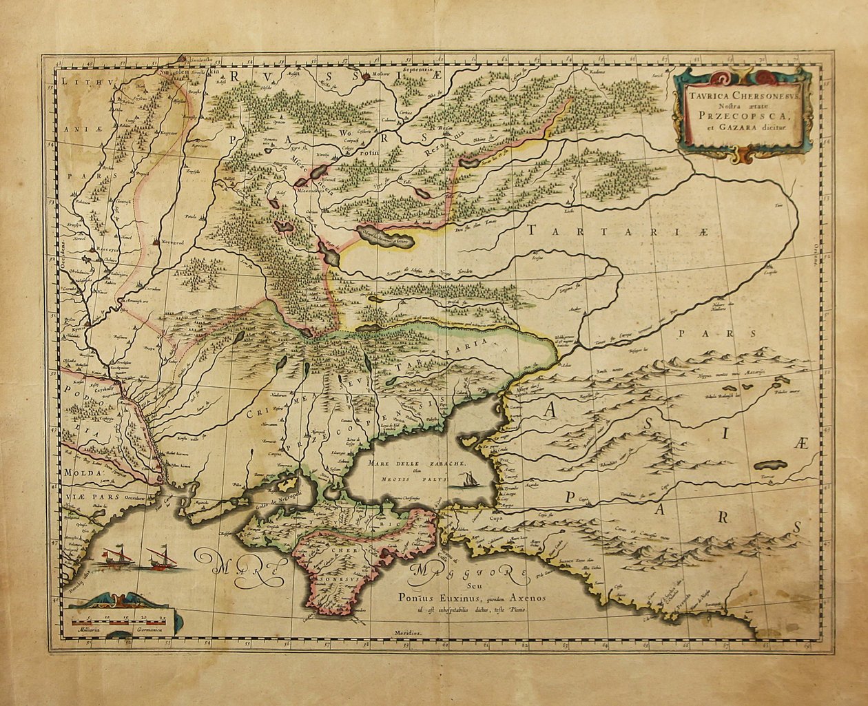 Taurica Chersonesus. Mappa della Crimea, 1595 da Gerardus Mercator