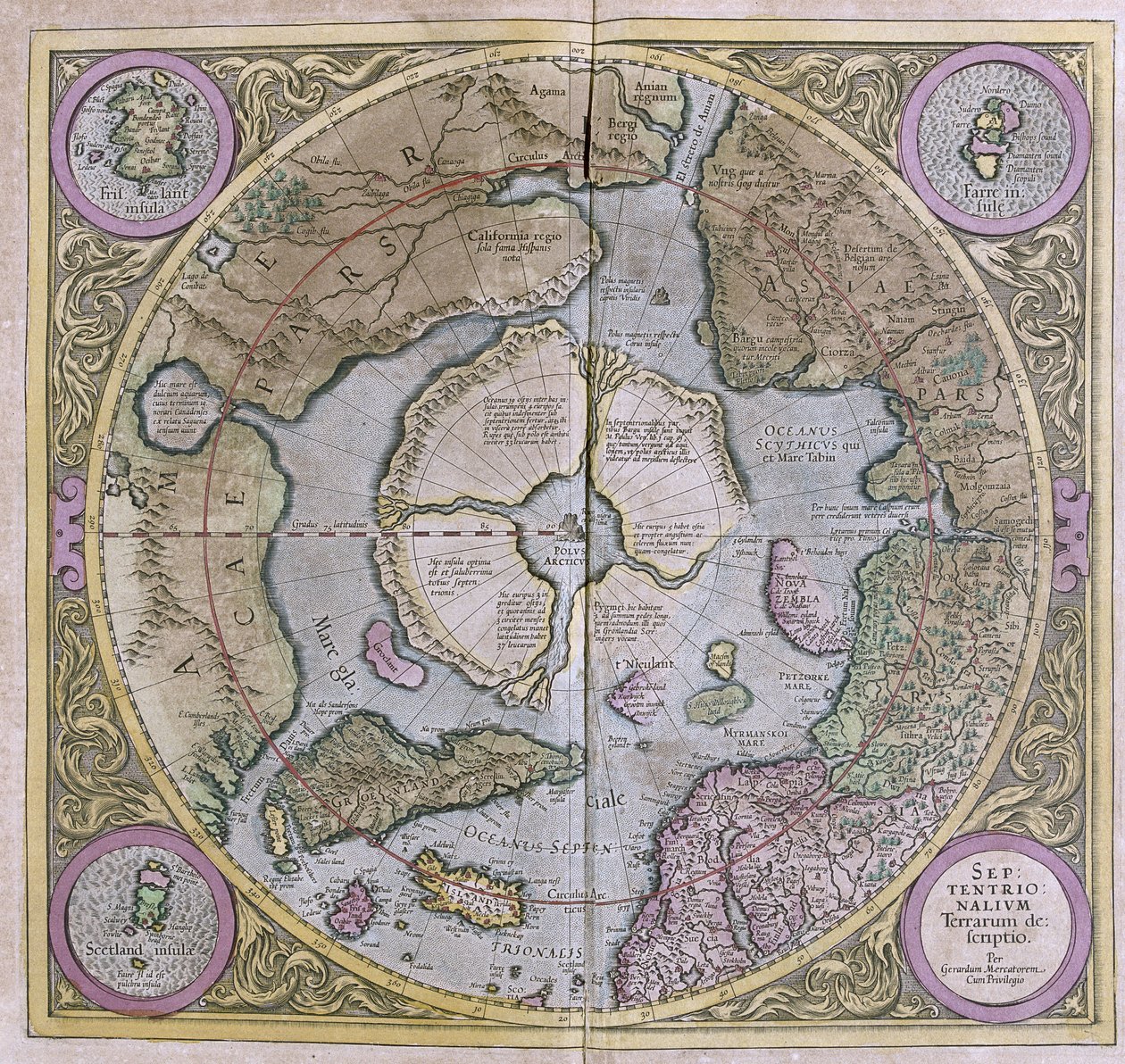 Le regioni polari del Nord da Gerardus Mercator