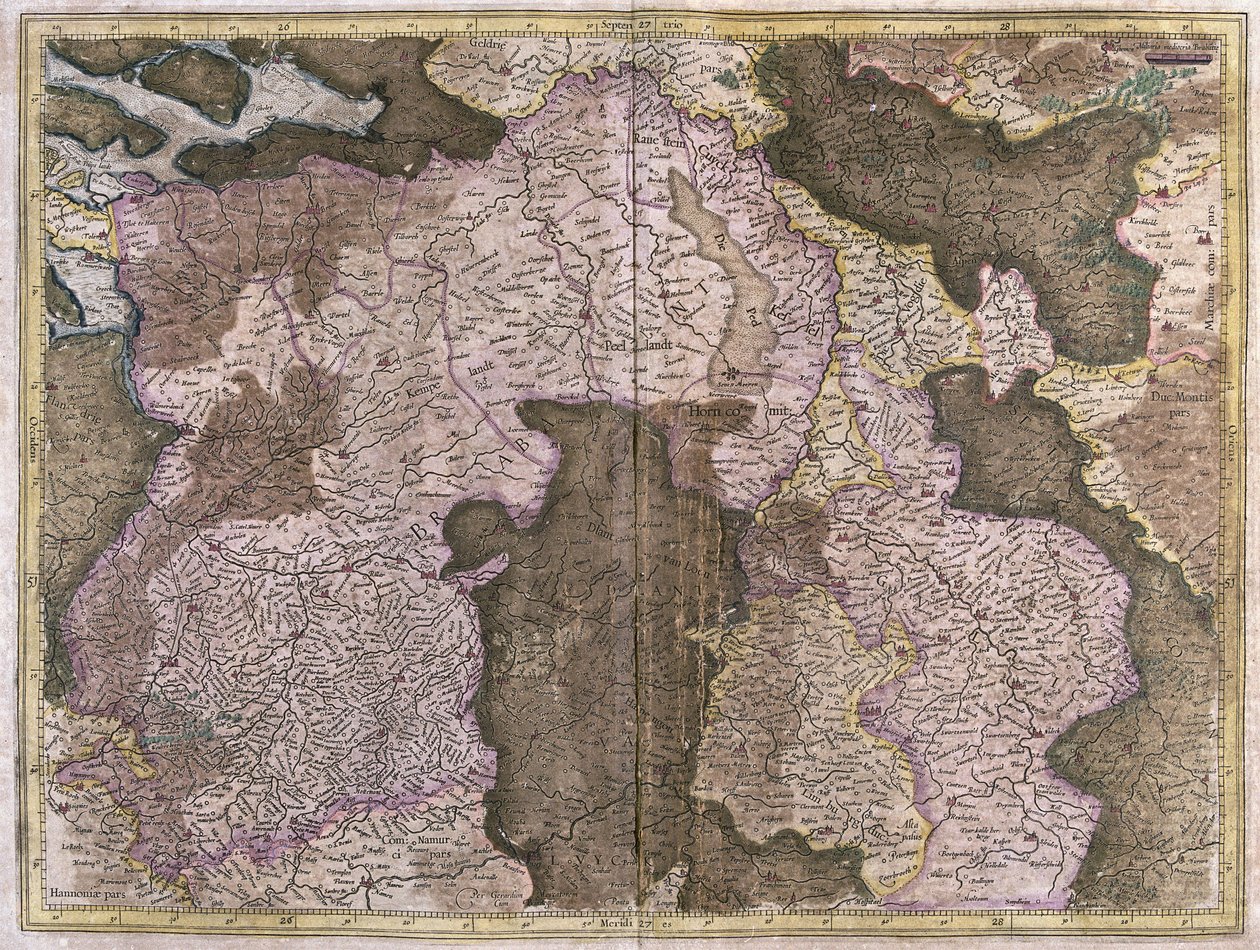 Mappa senza titolo del Brabante: Belgio e Paesi Bassi (incisione) da Gerardus Mercator