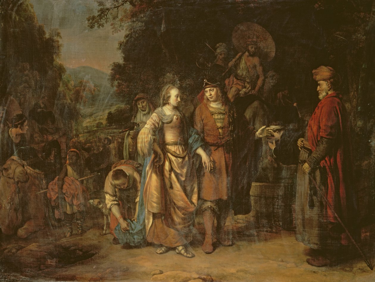 Isacco e Rebecca al pozzo di Lahai-roi da Gerbrandt van den Eeckhout
