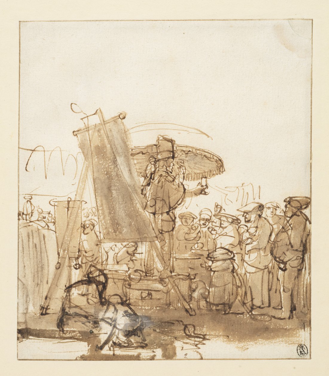 Ciarlatano che parla a una folla, c. 1637 da Gerbrandt van den Eeckhout