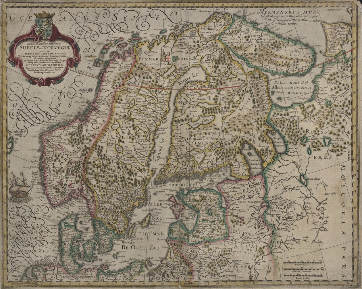 Tabula exactissima regnorum Sueciae et Norvegiae da Gerhard Mercator