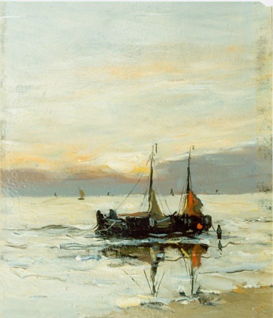Bomschuiten sulla spiaggia da Gerhard Morgenstjerne Munthe