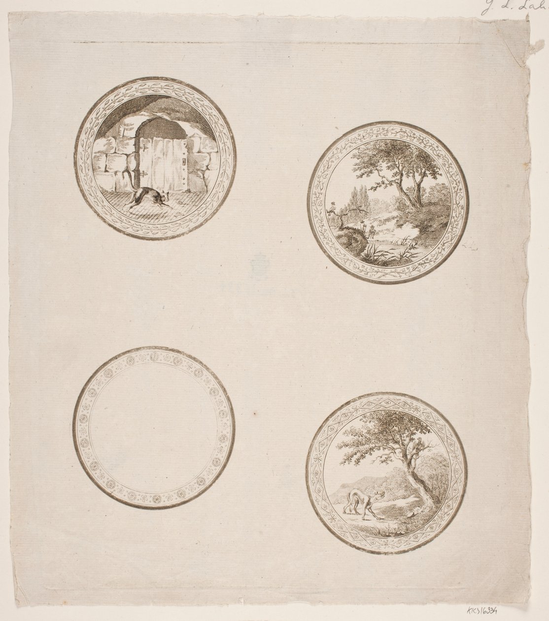 Cinque vignette per le favole di La Fontaine da Gerhard Ludvig Lahde