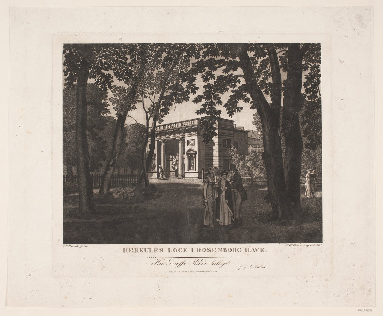 Loggia di Ercole nel Giardino di Rosenborg da Gerhard Ludvig Lahde