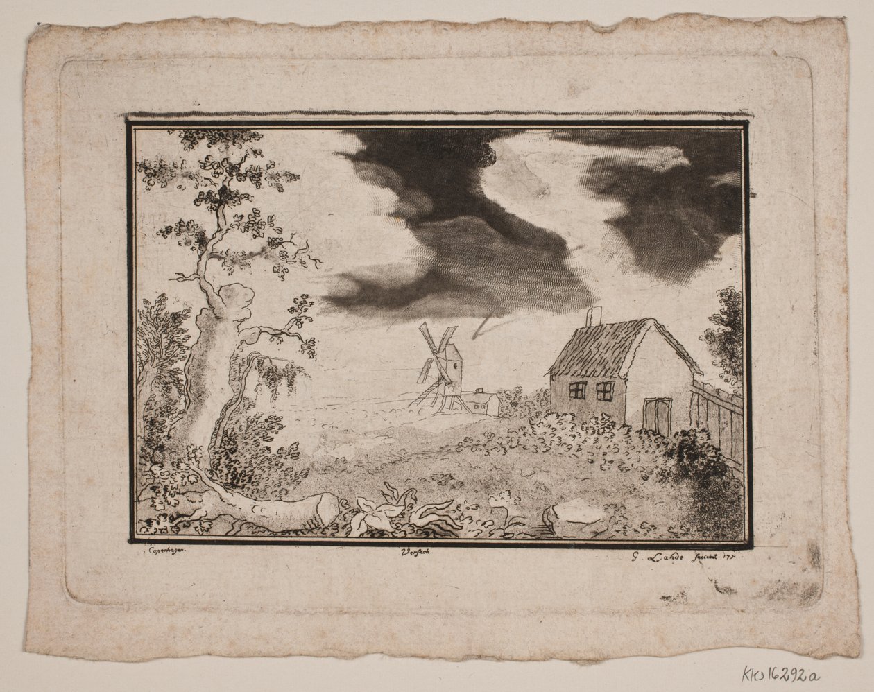 Paesaggio con casa e mulino da Gerhard Ludvig Lahde