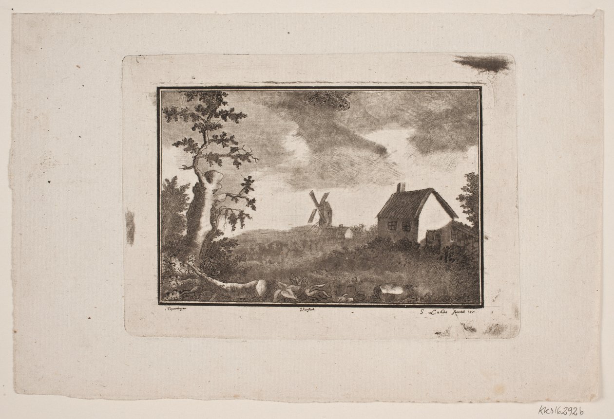 Paesaggio con casa e mulino da Gerhard Ludvig Lahde