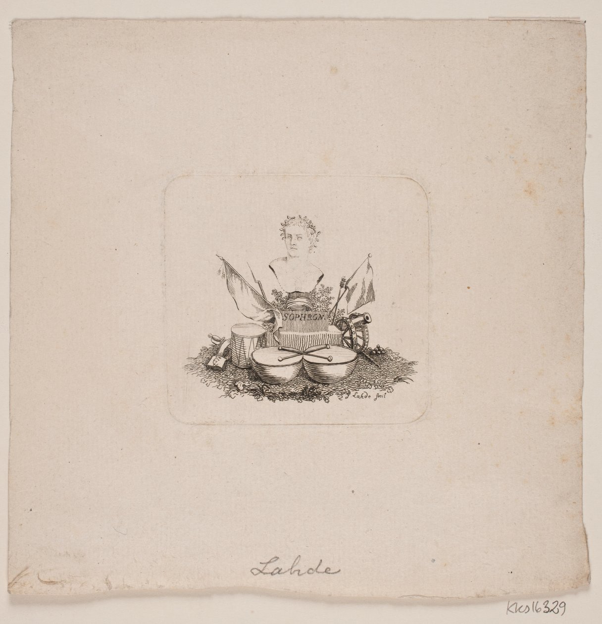 Vignetta con busto di Sofrone da Gerhard Ludvig Lahde