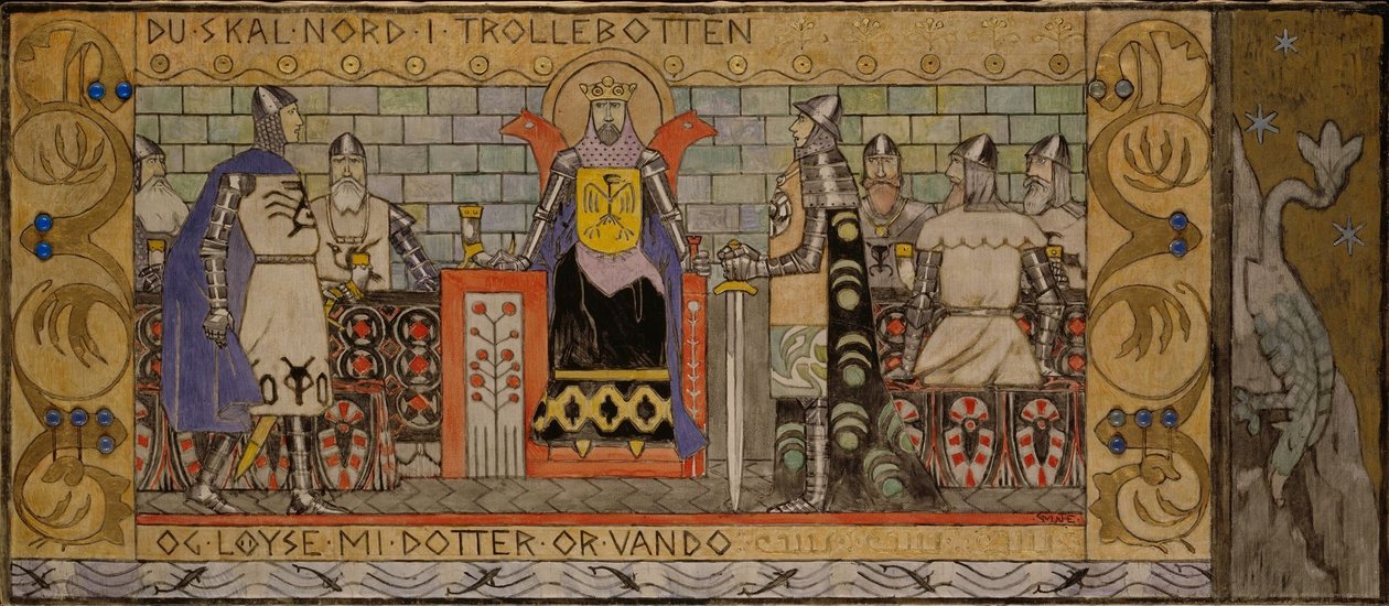 Åsmund nella sala del re da Gerhard Munthe