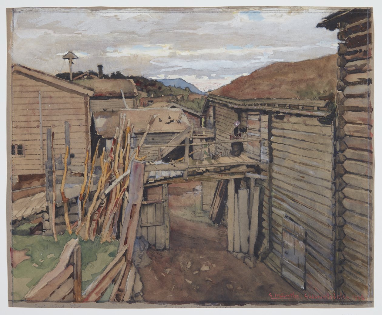 Valle di Gudbrand, vecchie case da Gerhard Munthe