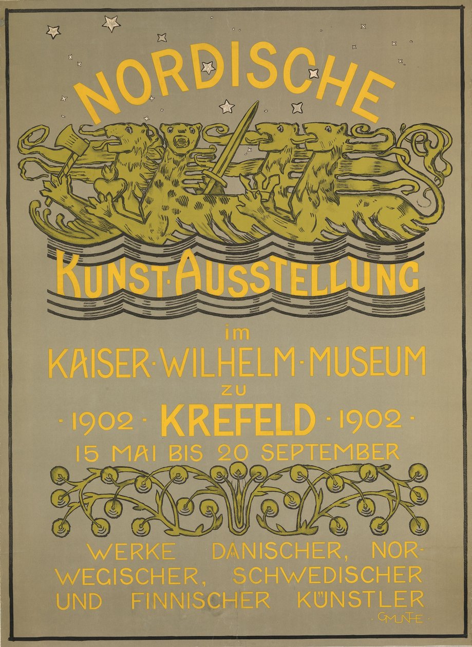 Nordische Kunstausstellung im Kaiser Wilhelm Museum 1902 da Gerhard Munthe