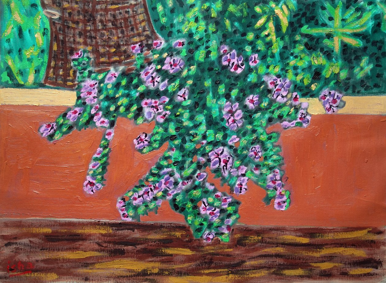 Rosy Periwinle, 2024 (olio su tela) da Gerhardt Isringhaus