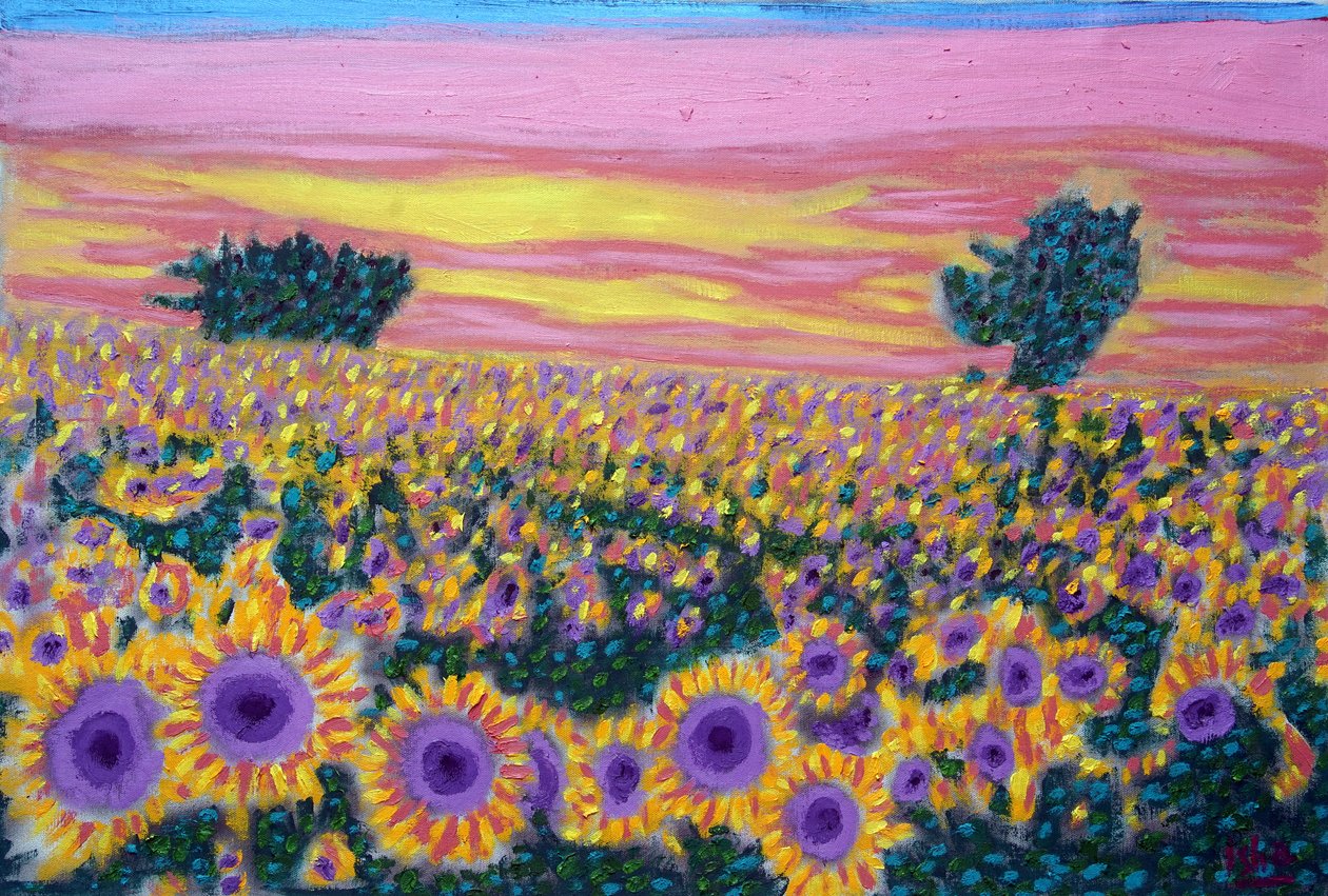 Campo di girasoli, 2024 (olio su tela) da Gerhardt Isringhaus
