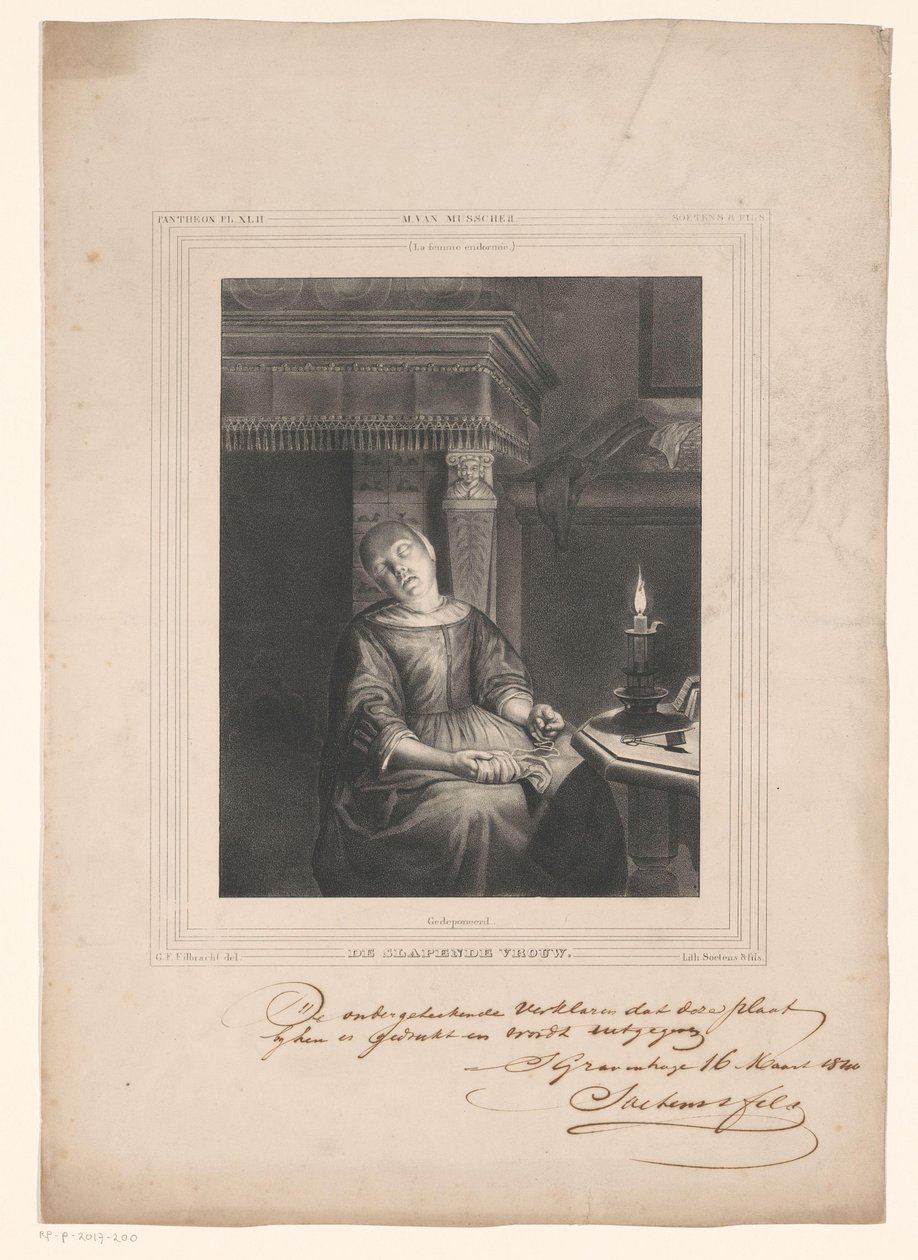 Donna dormiente da Gerhardus Fredericus Eilbracht