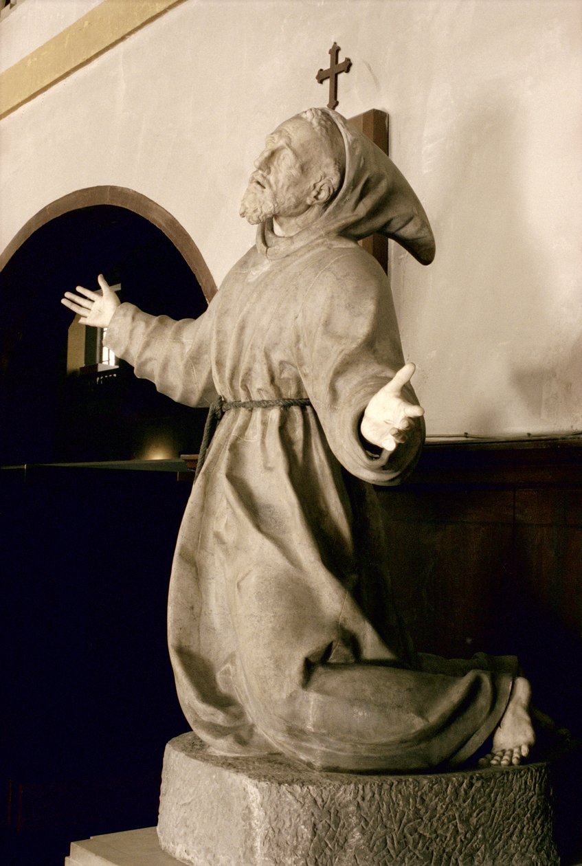 San Francesco riceve le stimmate, c.1580 (marmo) da Germain Pilon