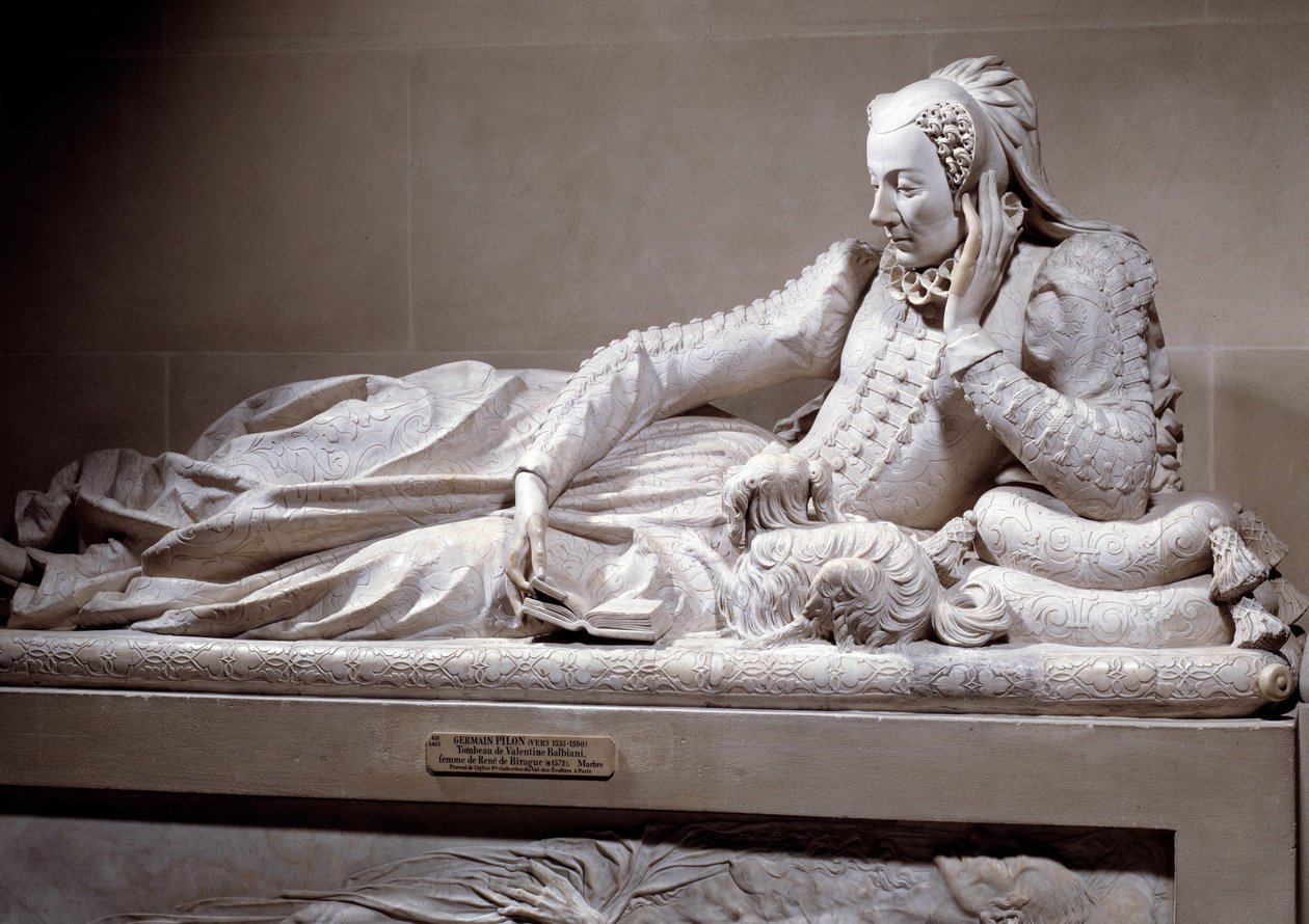 Monumento funebre: Tomba con effigie di Jeanne Valentine Balbiani, moglie del cardinale René de Birague, cancelliere di Francia da Germain Pilon